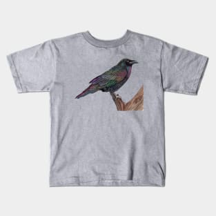 Rainbow Raven Kids T-Shirt